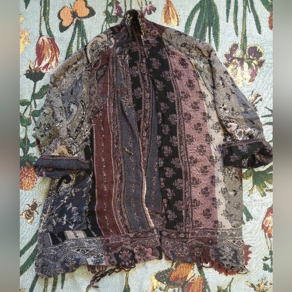 Tagless reversible paisley hippie boho super soft cardigan freesize S/M - Picture 5 of 6